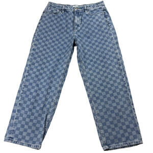 Vintage VIGOSS Frankie Slim Straight Jeans Womens 29 Checker Denim Y2K Look